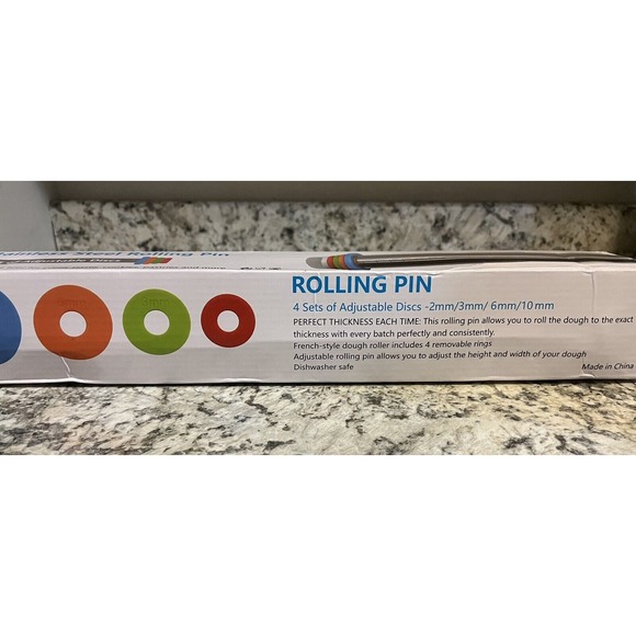 4 Sets Stainless Steel Rolling Pins with Adjustable Discs 2/3/6/10mm Baking - Picture 4 of 11